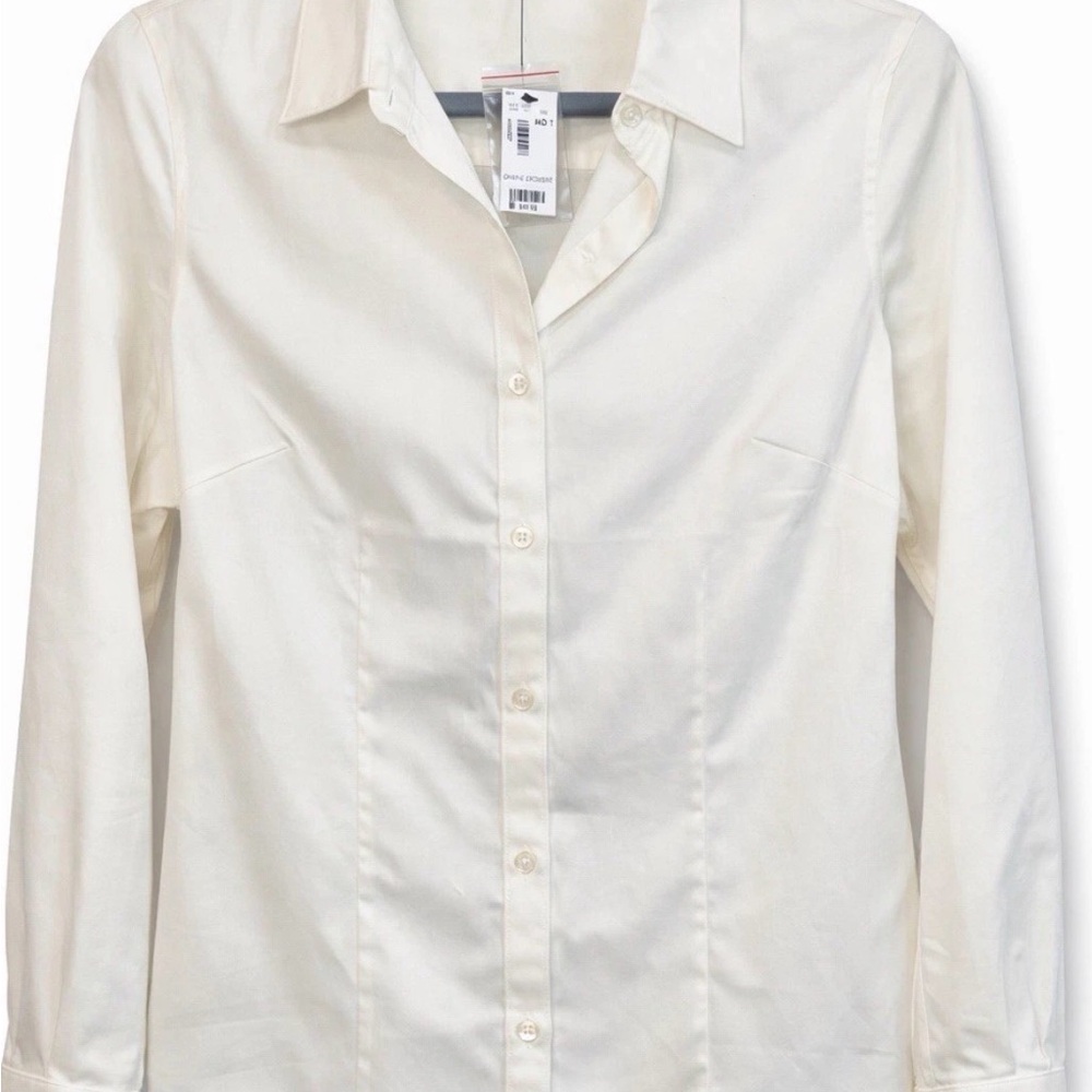 NEW The Limited Essential Shirt Classic Elegant Cream Button-Up Size Medium Tall